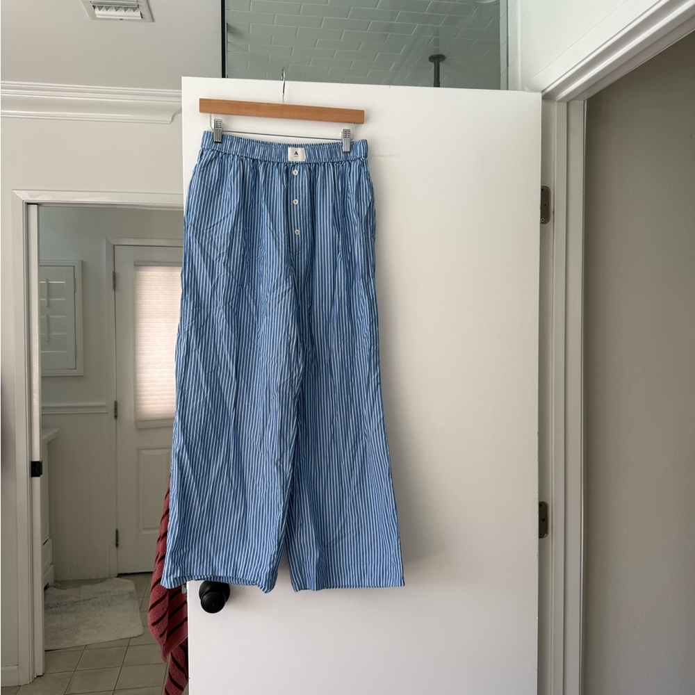 Anthropologie Blue Striped Pants
